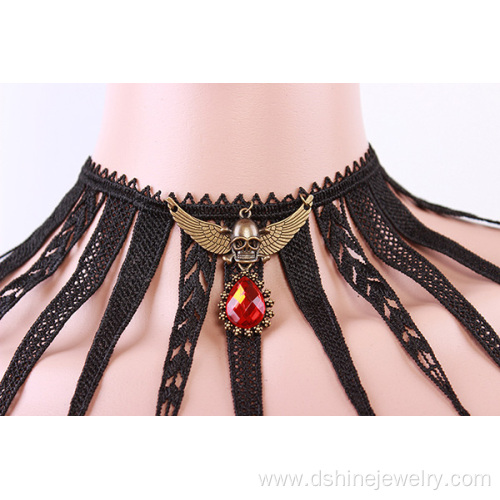 Exaggerated Lace Female Choker Adjustable Choker Necklace